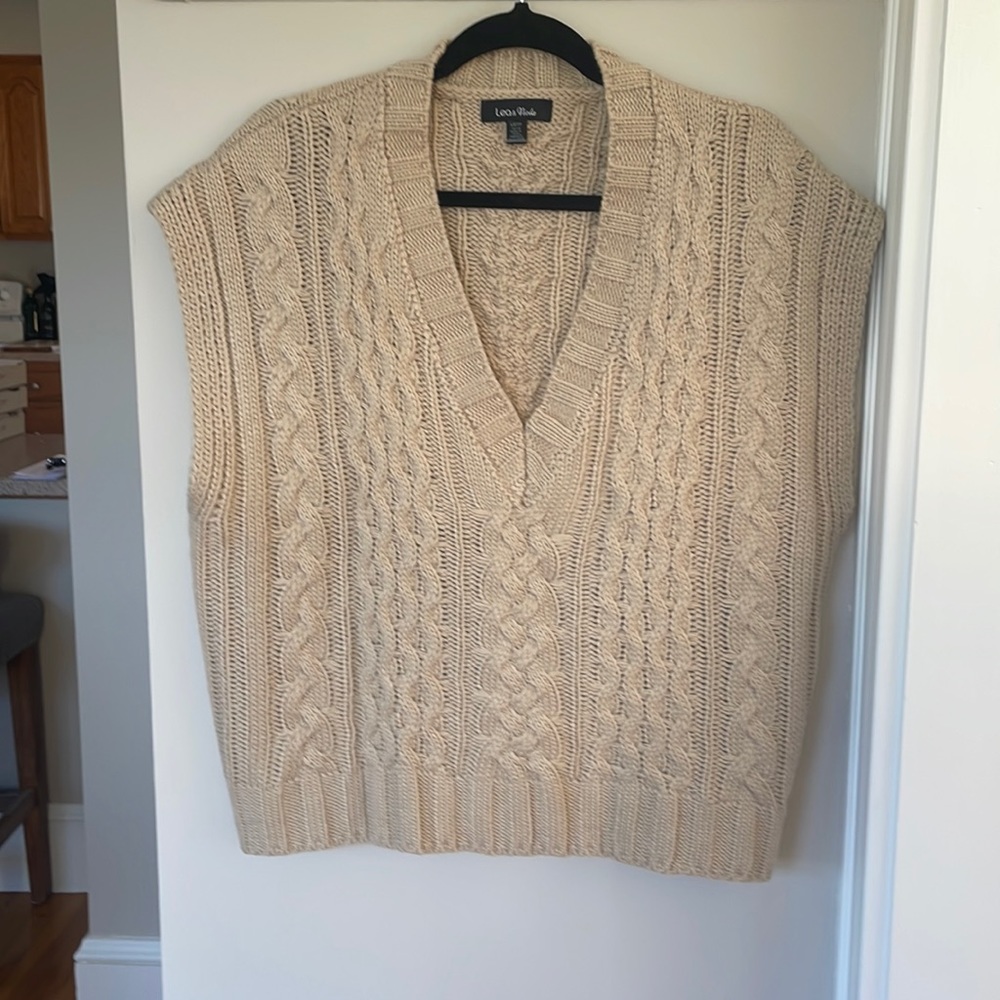 Oversized sweater vest from Anthropologie.